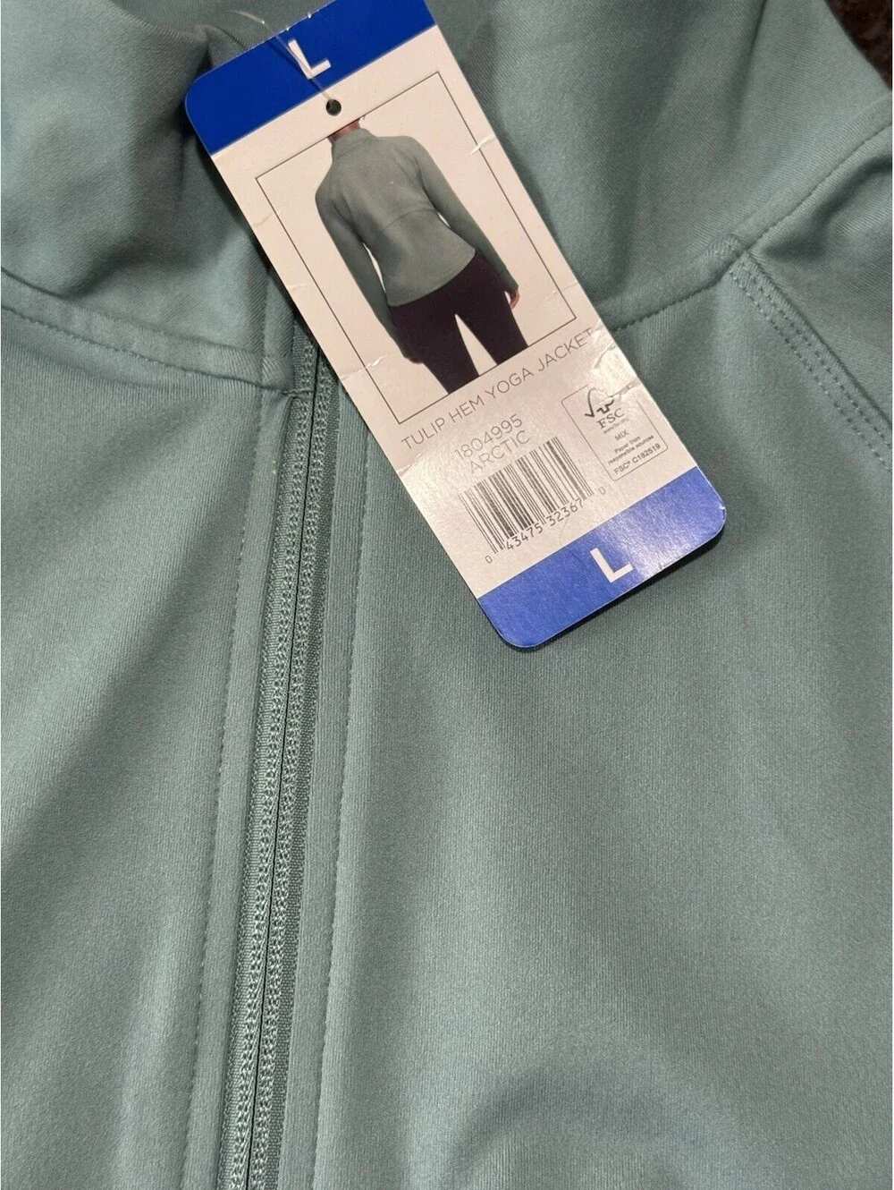 Jockey Tulip Hem Yoga Jacket in Arctic, Size Large